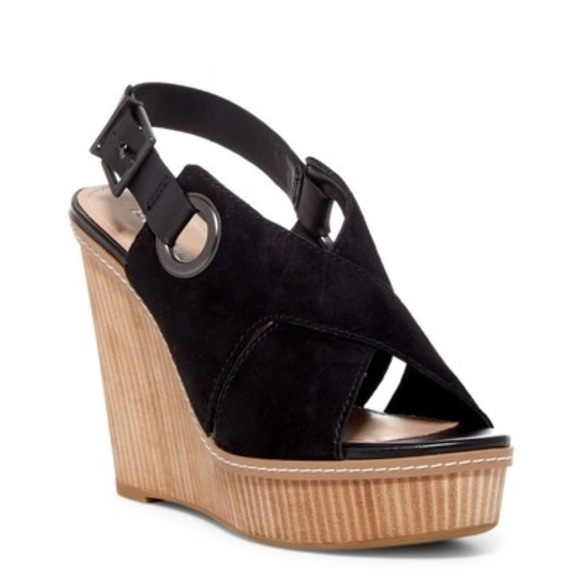 Metal Eyelet Genuine Suede Platform Wedge Heel - Picture 5 of 7